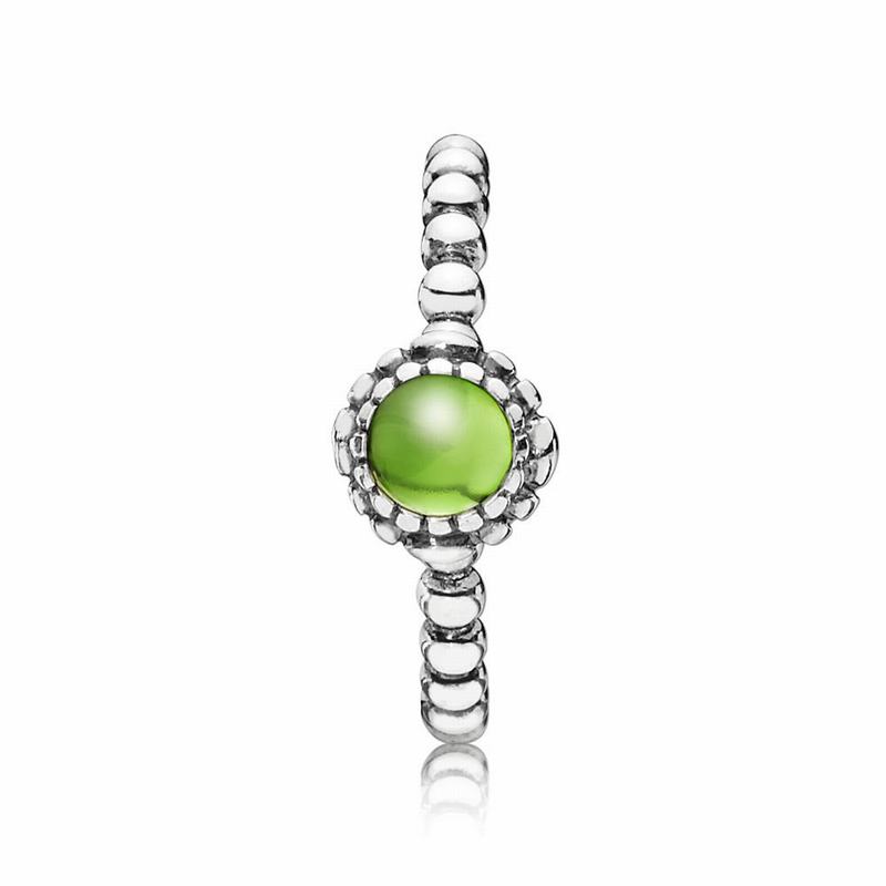 Anillos Apilables Pandora Birthday Blooms August Argint/Verzi (NBYWPH4i)